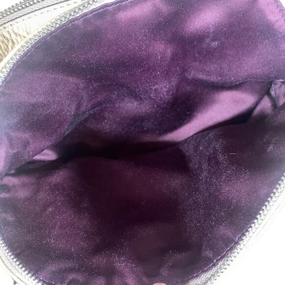 B. Makowsky Cream Leather Satchel Zipper Top Bag Women - Picture 7 of 16